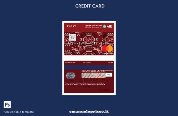 modello classico in titanio della mastercard AIB Afghanistan stile verificato